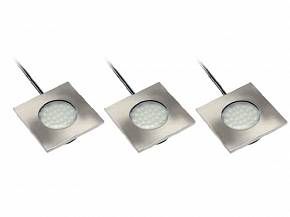 Комплект из 3-х точечных встраиваемых светодиодных светильников MARBELLA PLUS 3*1,5W, 220V, холодный свет — купить оптом и в розницу в интернет магазине GTV-Meridian.
